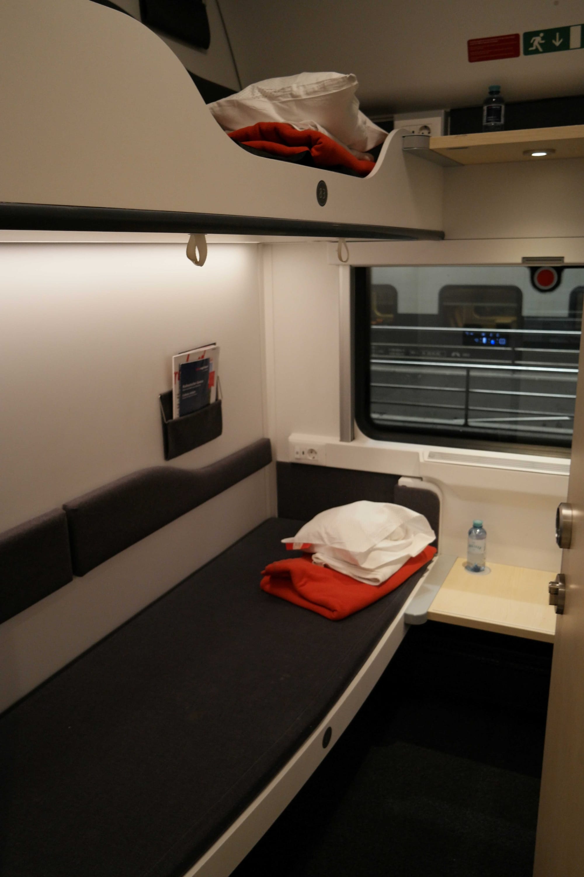 My bed on the night train from Basel to Hamburg. 