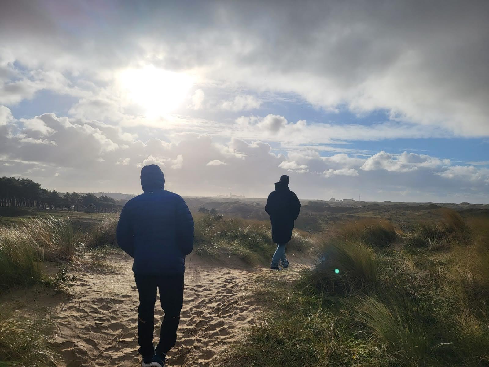 Travelling to Holland by night train - a walk in the dunes near Amsterdam. 