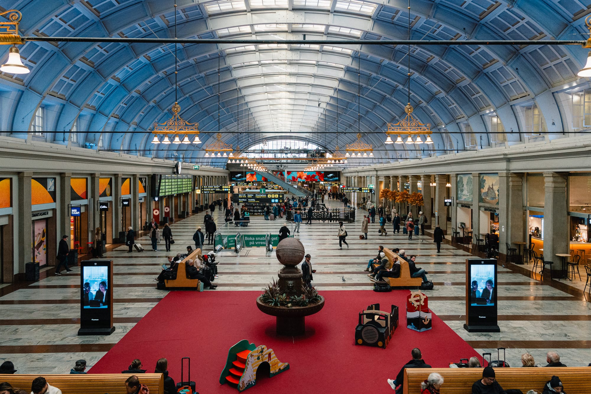 Angekommen am Bahnhof Stockholm Central